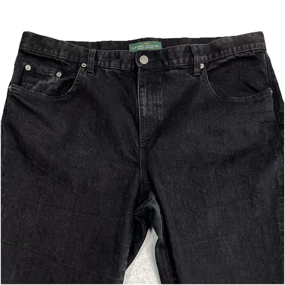 LRL Lauren Jeans Co Classic Straight Leg Jeans Womens 16W Black Denim